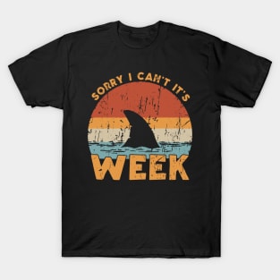 Retro Shark Fin Week 2023 Shark Lover Ocean Wildlife T-Shirt